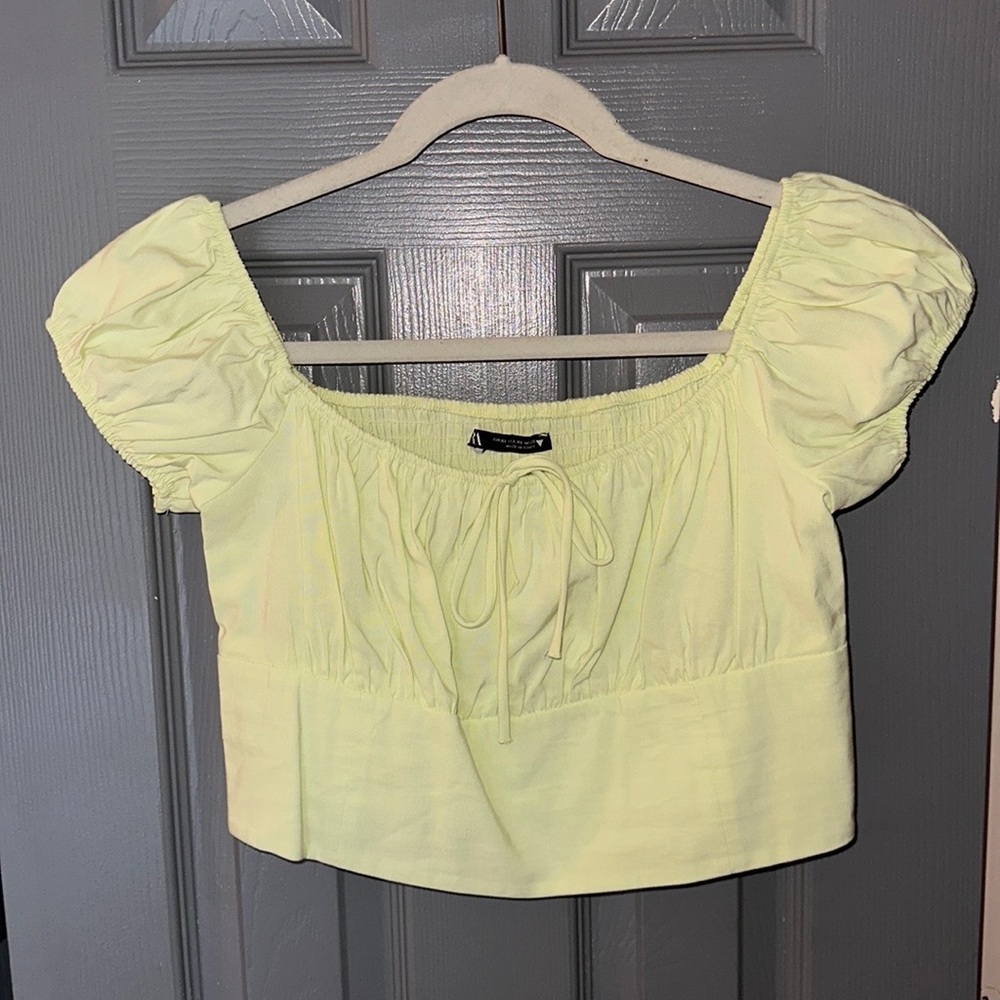 Zara lime green crop top